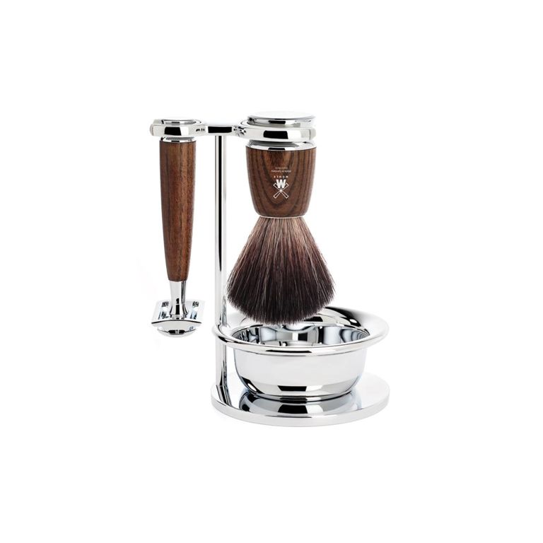 Muhle Shaving Set - Rytmo - Safety Razor - Fibre - Ash Wood (4-piece)